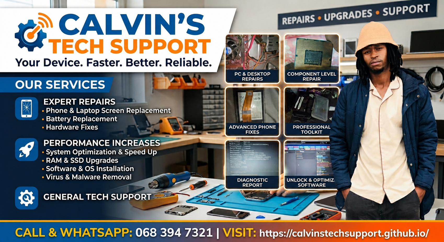 Calvin's Tech Support services banner